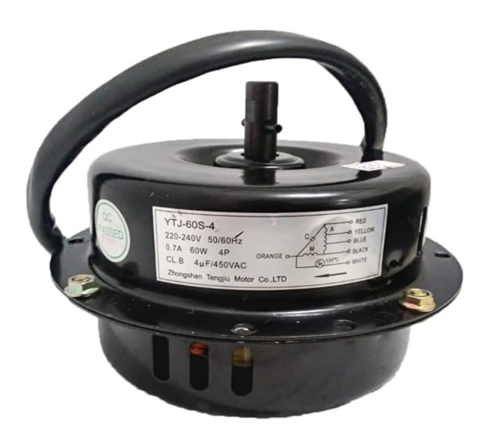 MOTOR P/CLIMATIZADOR VENTISOL 220V CLI45LITROS CLI01-02 YTJ-60S-4 220V04,0UF 450VAC 60W 0000RPM - LADO/HEL G/H E12,0MM PML - ORIGINAL - foto 1 de 3