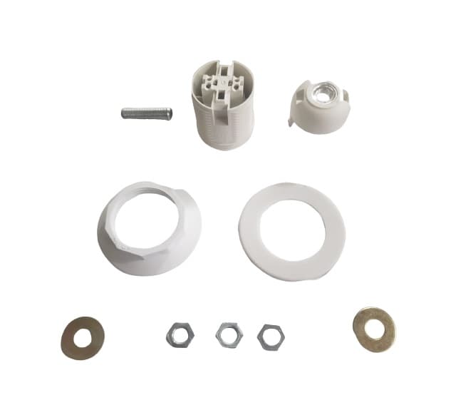 SOQUETE PLÁSTICO P/VENTILADOR DE TETO TRON LESTIA GRECO -*VENDIDA P/UNIDADE - KIT PACOTINHO C/01-SOQ+CORPO+PORCA PLÁSTICA+ ARRUELA CALÇO - foto 1 de 1