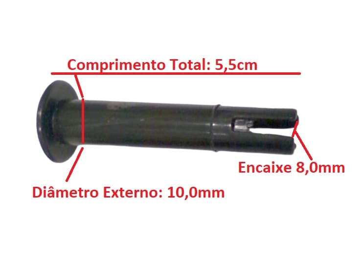 PINO PUXADOR DO OSCILANTE VENTILADOR VENTISOL 50/60CM MODELO MX PRETO - PINO PLÁSTICO DE 5,5CM - foto 1 de 2