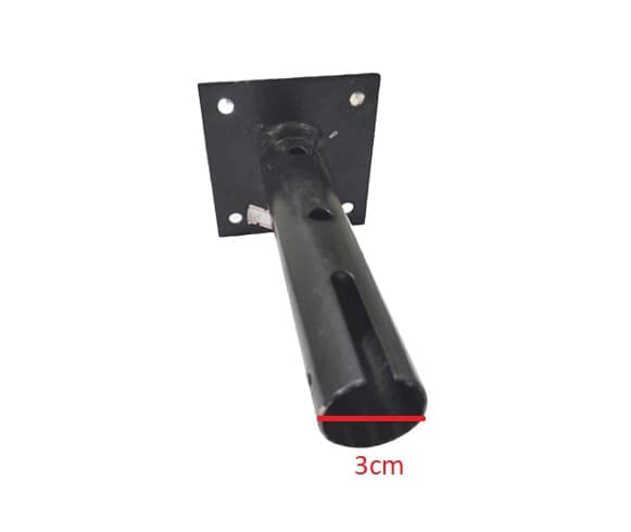 SUPORTE DE PAREDE P/VENTILADORES - METAL NA COR PRETA - MEDIDA EXTERNA DA PONTA 3,40CM / ENCAIXE INTERNO 3,20CM - *SALDÃO-USADO - foto 1 de 2