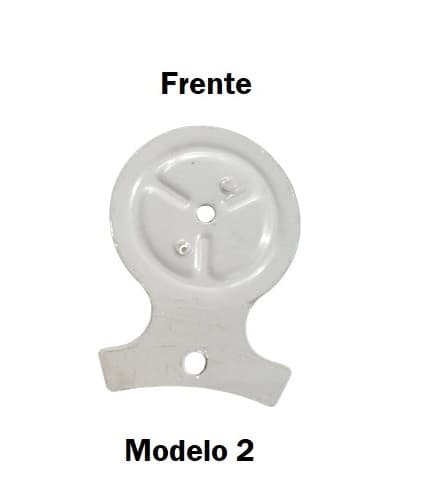 GARRA SUPORTE DE PÁ HÉLICE PARA VENTILADOR DE TETO ARGE/LOREN SID COR BRANCA - GARRA C/1-FURO - *VENDIDA P/UNIDADE *SEM ARRUELA DE BAIXO - foto 1 de 3