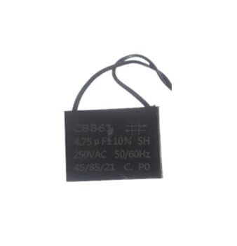 CAPACITOR 004,75UF 2FIOS QD 250VAC - CBB61 - P/VENTILADOR DE TETO