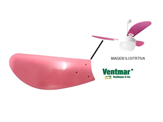 PÁ HÉLICE P/VENTILADOR DE TETO LOREN SID M1/M2 - PL TUBA ROSA/PINK 3-FUROS - VENDIDA P/UNIDADE - P/PRIMOR PEROLA PLATUN ÁGATA - foto 1 de 1