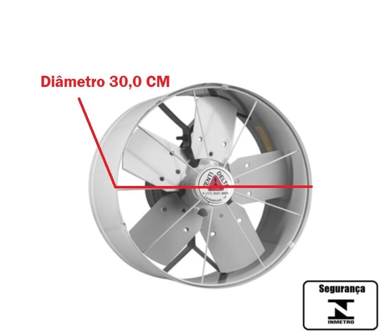 EXAUSTOR DE 30CM VENTI-DELTA 110V130W USO COMERCIAL - COR CINZA - ALTA VAZÃO-01200M3H - BAIXA ROTAÇÃO-1720RPM 1/4CV - C/CHAVE REVERSÃO - foto 1 de 4