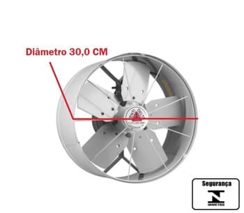 EXAUSTOR DE 30CM VENTI-DELTA 110V130W USO COMERCIAL - COR CINZA - ALTA VAZÃO-01200M3H - BAIXA ROTAÇÃO-1720RPM 1/4CV - C/CHAVE REVERSÃO
