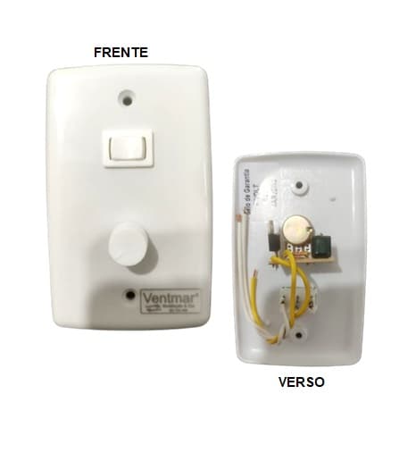 CHAVE P/EXAUSTOR / VENTILADOR DE TETO 1-TECLA LIGA/DESLIGA+REVERSÃO CONTROLE DE VEL ROTATIVO BIV1.000W S/OFF C/CAIXA FUNDO SOBREPOR ESP.4X2 BRANCO - foto 1 de 1
