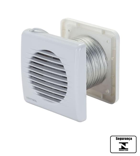 EXAUSTOR DE 15CM P/BANHEIRO RENOVADOR DE AR P/ATÉ 10M2 KIT-BIV22W VAZAO-00186M3H 150MM VENTISOL AXIAL KEXB-03 VZ2 TFX2