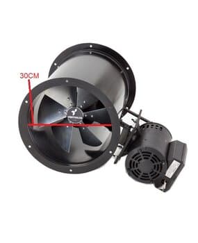 EXAUSTOR DE 30CM PARA CHURRASQUEIRA VAZãO 02700M3/H VENTISILVA E30MTR BIV B.ROTAçãO 1720RPM - AXIAL C/TRANSMISSãO POR CORREIA - MONOFáSICO