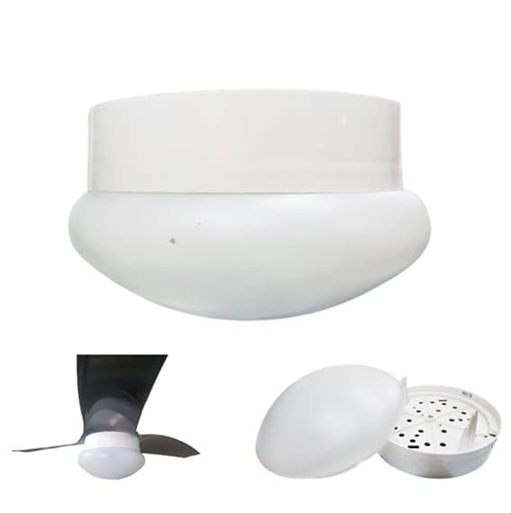 LUMINARIA PLAFON P/VENTILADOR ARGE COSMOS SOLAR, LATINA LUMEN VT633 VT673 22CM, SUPORTE P/2-SOQ. C/GLOBO CUPULA PLASTICA 220MM - foto 1 de 4