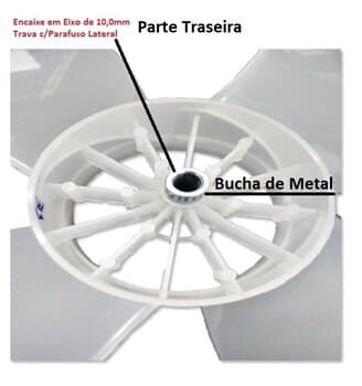 HELICE DE 50CM P/VENTILADOR ARGE MAX BIV / VENTI-DELTA PREMIUM GOLD 4PAS TRANSPARENTE C/BUCHA METAL TRAVA C/PARAFUSO LATERAL E10,0MM - MODELO ANTIGO