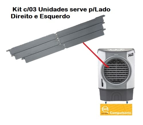 ALETAS VERTICAIS DA SAÍDA DE AR CLIMATIZADOR VENTISOL CLI45LT CLI70LT CLI100LT PRÓ PRÓ2 - KIT C/03-UN *SERVE P/LADO DIREITO OU ESQUERDO - foto 1 de 2