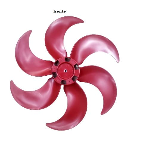 Helice P/ventilador de 50Cm Ventisol 6Pás VERMELHA Turbo6 - F08,0Mm Prd C/trava Traseira - Serve P/Mondial 50Cm/ Catavento - Original Ventisol