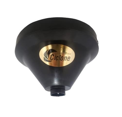 CANOPLA PLÁSTICA SUPERIOR P/VENTILADOR DE TETO CICLONE COR PRETA - ENCAIXE EM HASTE 2,0CM - DIÂMETRO EXTERNO/ACABAMENTO 14,0CM - foto 1 de 1