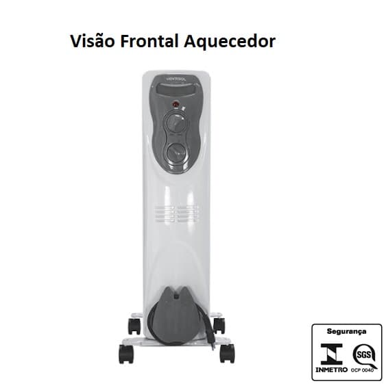 AQUECEDOR ELETRICO PORTATIL AO-02 220VOLTS VENTISOL A OLEO 0700W-1500WATTS CINZA - foto 1 de 5