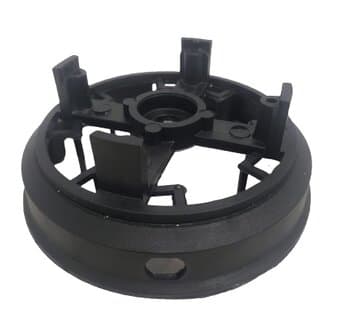 BASE INFERIOR DO CORPO DO MOTOR ESPREMEDOR/EXTRATOR VITALEX PEQUENO VITA INOX - USAR C/ROL 6201 - DIAM.EXT.16,5CM DIST.DOS PRISIONEIROS 12,0CM