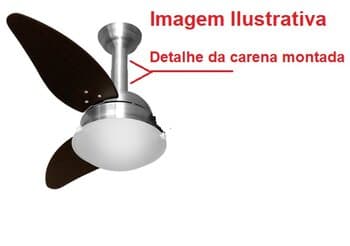CARENA ACABAMENTO DA HASTE TUBO PLÁSTICO COR ALUMÍNIO/PRATA - P/VENTILADOR DE TETO VENTI-DELTA - KIT C/2PEÇAS QUE SE ENCAIXAM