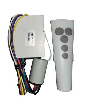 CONTROLE REMOTO P/VENTILADOR ALISEU INSPIRE RETRÁTIL KIT-BIVOLTS C/CAP.07,0UF - COMPOSTO P/MÓD.RECEPTOR 3-FIOS+TRANSMISSOR - S/REVERSÃO