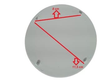 EMBLEMA DA GRADE DO VENTILADOR LOREN SID TURBO ATUAL 50/60CM - DIâMETRO EXTERNO 13CM - COR BRANCA