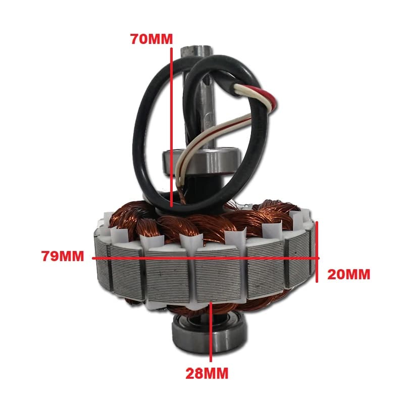 Estator Bobinado Motor Ventilador Teto ARGE Economic 220Volts - Use c/Capacitor de 02,3uF - Estator Bobinado c/2-Rolamentos