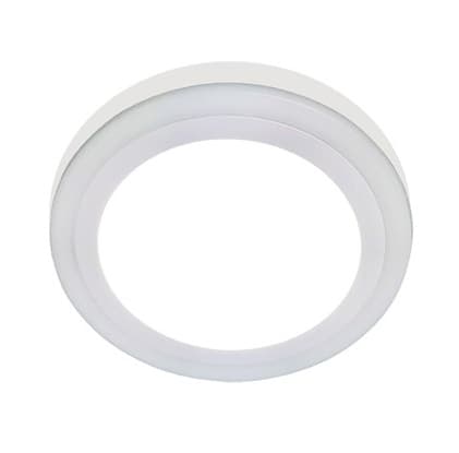 LUMINÁRIA PLAFON PAINEL LED SOBREPOR RD24,5CM P/VENTILADOR DE TETO - 06W3000K 18W6500K 3TONS (BORDA-AMA CENTRO-BRANCA) B/BRANCA - AUTOVOLTS - foto 1 de 6