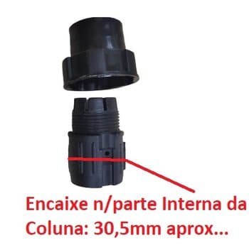 KIT PORCA PLáSTICA EXTERNA + LUVA INTERNA TRAVANTE DA COLUNA DO VENTILADOR VENTISOL 40CM/50CM