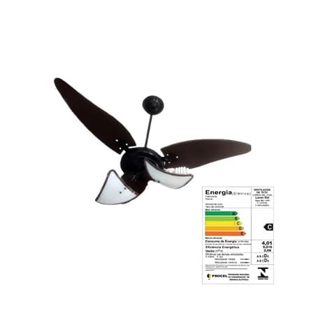 VENTILADOR DE TETO LOREN SID ARIZONA2 M1/M2 110V10,0UF COR PRETA 3PÁS MDF FOLHA COR TABACO LUMINÁRIA 2-VIDROS JAT.BORDA TABACO - CHAVE 3VELOCIDADES - foto 1 de 3