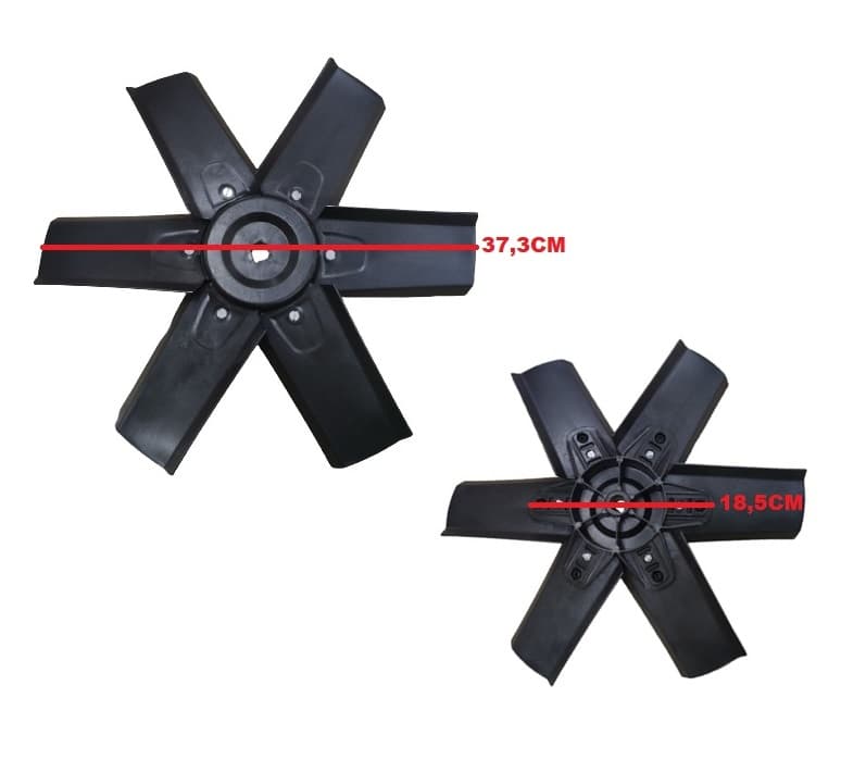 HELICE P/EXAUSTOR 40CM VENTISOL 6PAS PLASTICA/FIBRA F-16,0MM C/CUBO FLANGE INJ.PL PRD C/TRAVA CHAVETA - DIAM.37,3CM PA SP 40CM - foto 1 de 6