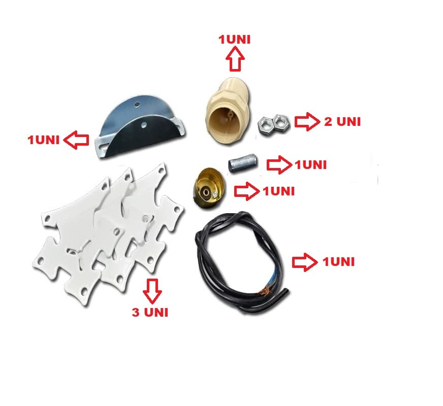 KIT DE MONTAGEM GARRAS SUPORTE E PECAS - SUPORTE DAS PAS P/VENTILADOR VENTI-DELTA NEW LIGTH GARRAS PEQUENAS 3TRIANGULOS BRANCAS - foto 1 de 2