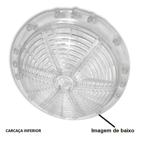 Carcaça Inferior do Motor P/Ventilador Venti-Delta Lunik Magnífico Efyx Hub Nauta - Plástica cor Cristal - P/Modelos de 2Pás / 3pás ou 4Pás - foto 1 de 4