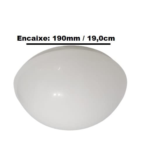 GLOBO CÚPULA VIDRO DA LUMINÁRIA P/VENTILADOR ARNO VT 611 AS-D318 - ENCAIXE GOLA 190MM 19CM - DIÂM.TOTAL-220MM 22,0CM - VIDRO REDONDO - foto 1 de 3