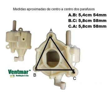 CAIXA DE ENGRENAGEM VENTILADOR VENTISOL MONTA FACIL 50CM 6P PREMIUM - CAIXA MONTADA - SEM ROSCA SEM FIM/ SEM PINO PUXADOR