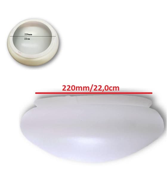 GLOBO CUPULA PLASTICA DA LUMINARIA VENTILADOR ARGE COSMOS SOLAR - ENCAIXE NO SUPORTE 220MM/22,0CM - GLOBO ARGE SOLAR - foto 1 de 3