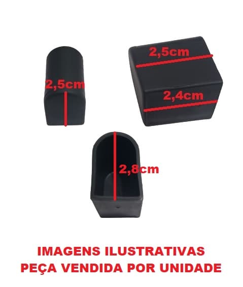 PONTEIRA PLÁSTICA BORRACHA DO PÉ DA BASE DAS COLUNAS VENTILADOR TRON 50/60CM PRETO - *VENDIDO P/UNIDADE - foto 1 de 2