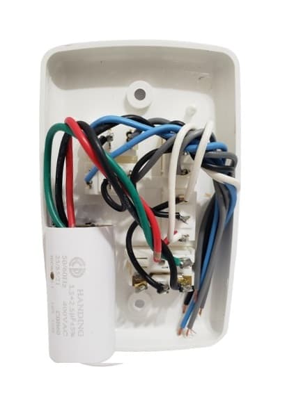 CHAVE P/VENTILADOR DE TETO R3LUZ 3VEL C/CAP.04,0UF 1,5+2,5MF C/REVERSÃO + 3-TECLAS LUZ - P/ARGE LOREN SID RIOPRELUSTRES SPIRIT VENTI-DELTA-220V VENTIS - foto 1 de 2