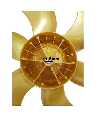 HELICE DE 50CM P/VENTILADOR DÔMINA 6PAS E-11,5MM NEO COR DOURADA - PONTA REDONDA C/TRAVA TRASEIRA - ARGE MAX - DIAM.43,2CM - foto 1 de 3
