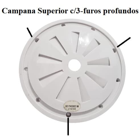 CARCACA CARENAGEM PLÁSTICA SUPERIOR DO MOTOR VENTILADOR ALISEU INSPIRE NANO JET SA40 - COR BRANCA -*VENDIDA P/UNIDADE - foto 1 de 3