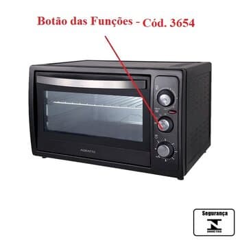 BOTÃO KNOB FUNÇÃO FORNO FE50-01/02 110V/220V VENTISOL AGRATTO - *VENDIDO P/UNIDADE