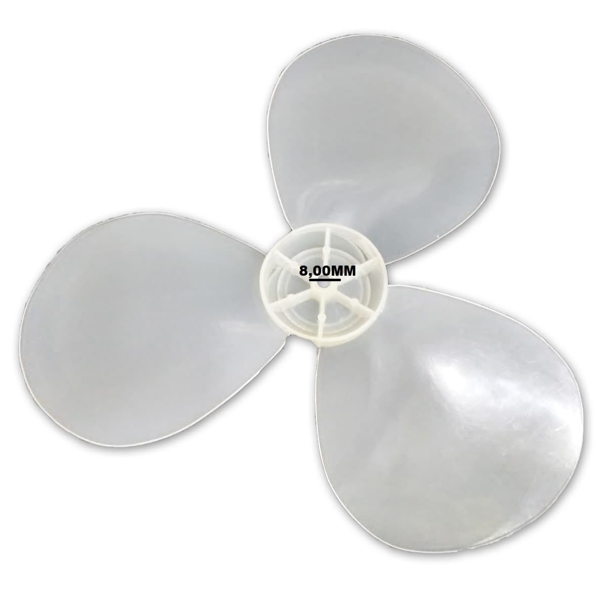 HELICE DE 40CM P/VENTILADOR FAET 40CM 3PAS PLASTICA COR TRANSPARENTE - E10,0MM PRD C/TRAVA TRASEIRA - foto 1 de 2