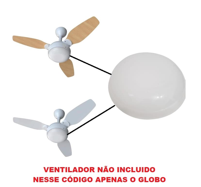 GLOBO CÚPULA PL DA LUMINÁRIA P/VENTILADOR VENTISOL ELLUZ LEGACY - SERVE P/PLAFON C/PLACA LED OU C/SOQ.E27 - *APENAS O GLOBO - ENCAIXE 000MM - foto 1 de 4