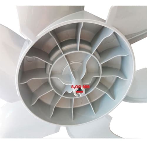 HELICE DE 40CM P/VENTILADOR MALLORY 40CM 6PAS PLASTICA CINZA - E-08,0MM PONTA REDONDA C/TRAVA TRASEIRA - *SUBST. NEO AIR 15PAS *C/AJUSTES + ARRUELAS D - foto 1 de 2