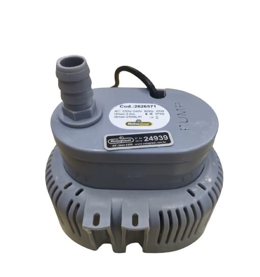 BOMBA DE AGUA 2500LH 220V 45,0W HMAX 2,50MT P/CLIMATIZADOR ROTOPLAST ROTO50 ROTO60 ROTO70 ROTO80 - BOMBA SUBMERSA ECO BRISA EB-555 - ORIGINAL