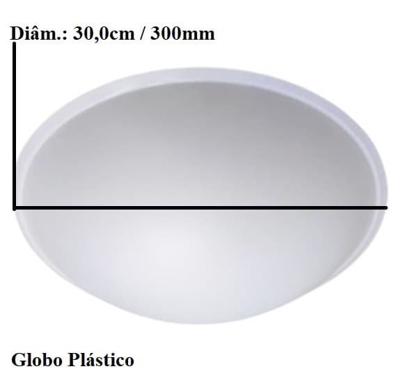 GLOBO CÚPULA 30CM P/VENTILADOR VENTI-DELTA ANGRA NEW MAGNES SUBLIME - PLÁSTICO D.300MM - VOLARE CLASSS VENTAX10 PLATINUM PREMIUM ARGE VIENA RIOPRELUST - foto 1 de 3