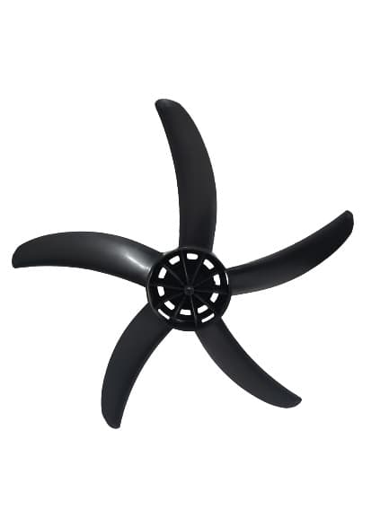 HÉLICE P/VENTILADOR DE 50CM VENTISOL 5PÁS PRETA CIRCULADOR CA01 CA-01 CA02 CA-02 - F08MM PONTA REDONDA C/TRAVA TRASEIRA - foto 1 de 3