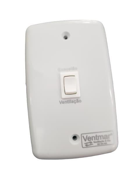 CHAVE P/VENTILADOR DE TETO E EXAUSTOR C/REVERSÃO - ESP.4X2 C/CAIXA FUNDO SOBREPOR BRANCA - MODELO C/1-TECLA LIGA/DESLIGA *SEM CAPACITOR - foto 1 de 3