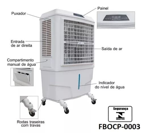 CLIMATIZADOR DE AR 100LT BEM-ESTAR 220V280W VAZÃO-09000M3/H ATÉ-100M2 UMIDIFICADOR PORTÁTIL BE9000 DIGITAL 3-VELOCIDADES. OCP-0040 - foto 1 de 4