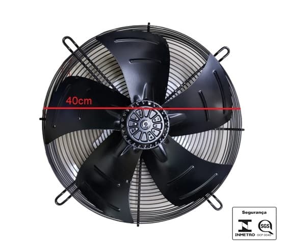 EXAUSTOR/SOPRADOR DE 40CM ASAFAN TRIF-220V-380V-250W VAZAO-03195M3/H 1520RPM AXIAL COOLER 5PÁS ASA 4D-400SE 400MM - foto 1 de 3