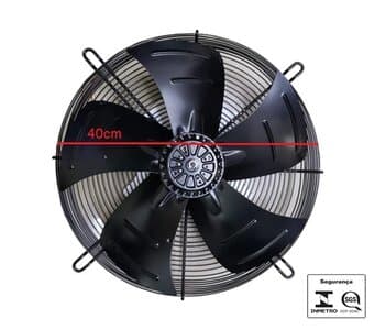 EXAUSTOR/SOPRADOR DE 40CM ASAFAN TRIF-220V-380V-250W VAZAO-03195M3/H 1520RPM AXIAL COOLER 5PÁS ASA 4D-400SE 400MM