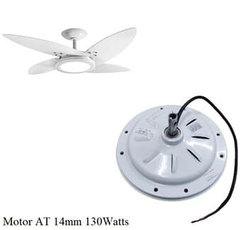 MOTOR P/VENTILADOR DE TETO TRON 4PAS 110V130W08,5UF BRANCO ZZAM C/ROSCA P/LUMINARIA - AT 14MM 8FUROS P/VT AZZAM
