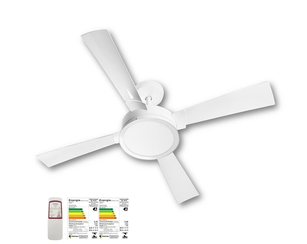VENTILADOR DE TETO VENTI-DELTA LUNIK MAGNIFICO 4PAS 110V130W BRANCO K2, LUMINARIA LED24W6000K-BRANCA CONTROLE REMOTO - SILENCIOSO CONSUMO A - foto 1 de 3