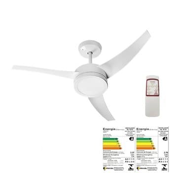 VENTILADOR DE TETO VENTI-DELTA LUNIK 3PAS 110V130W BRANCO K2 - LUM LED18W6500K-BRANCA CONTROLE REMOTO - SILENCIOSO CONSUMO A